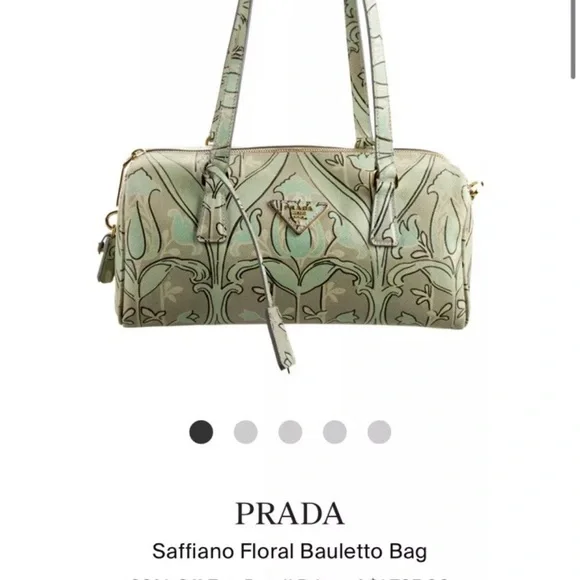 Prada Saffiano Leather Green Bauletto Bag - Picture 3 of 16